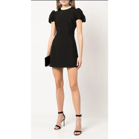 NEW Likely Black Bonnie Faux Pearl Collar Dress Size 8 - Picture 2 of 13